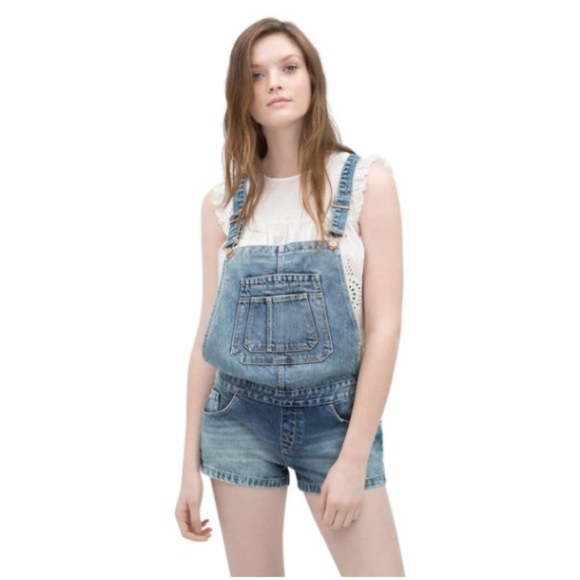 zara denim overalls